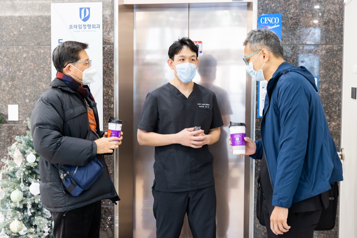 Doctor chatting with patients